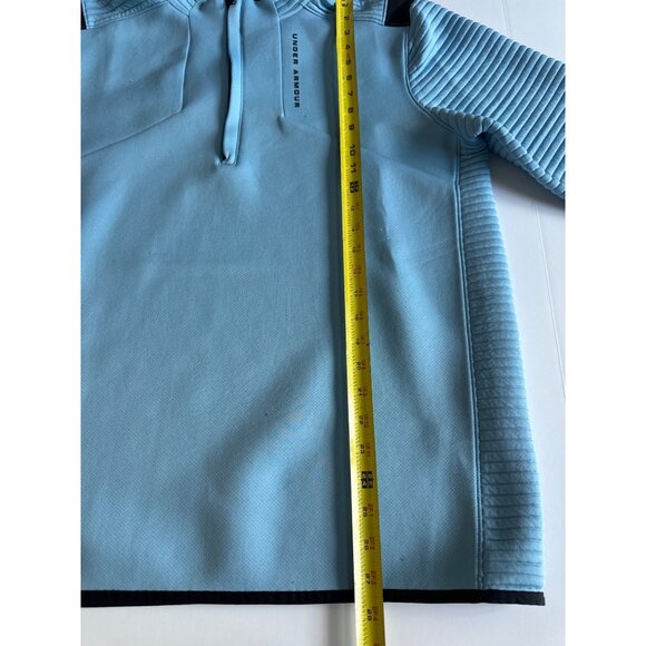 Under Armour Mens Blue Quarter-Zip Pullover With Padded Sleeves Xl - Picture 7 of 9